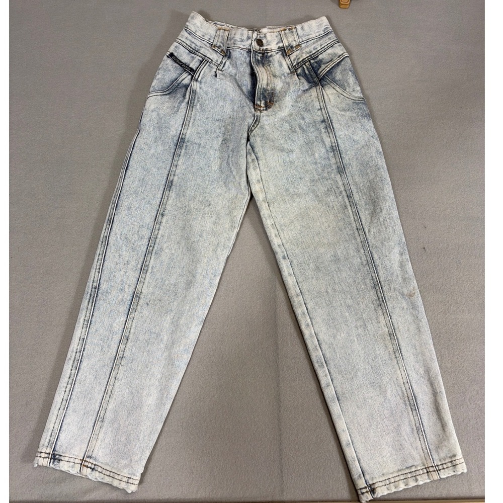 Vintage Bugle Boy Acid Wash High Waisted Pleated 80s/90s 12R W26 "ToxicAlert"